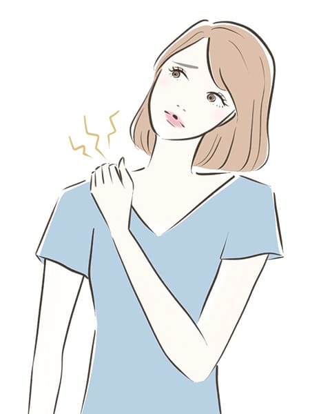 肩こりの女性のイラスト