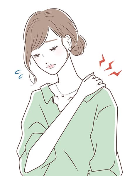 肩こりの女性のイラスト