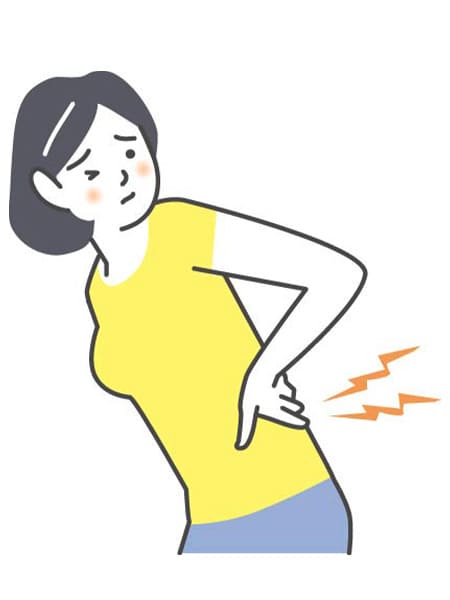 腰痛に悩む女性のイラスト