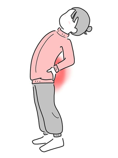 反り腰や腰痛の女性のイラスト